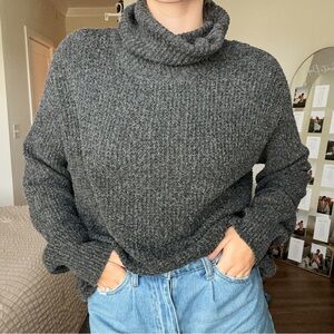 Abound Gray Chunky Knit Turtleneck Sweater